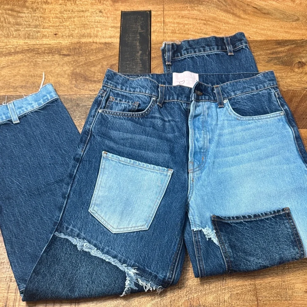 Revice Matchmaker high rise patchwork straight leg jeans Love at First Sight - Picture 2 of 12
